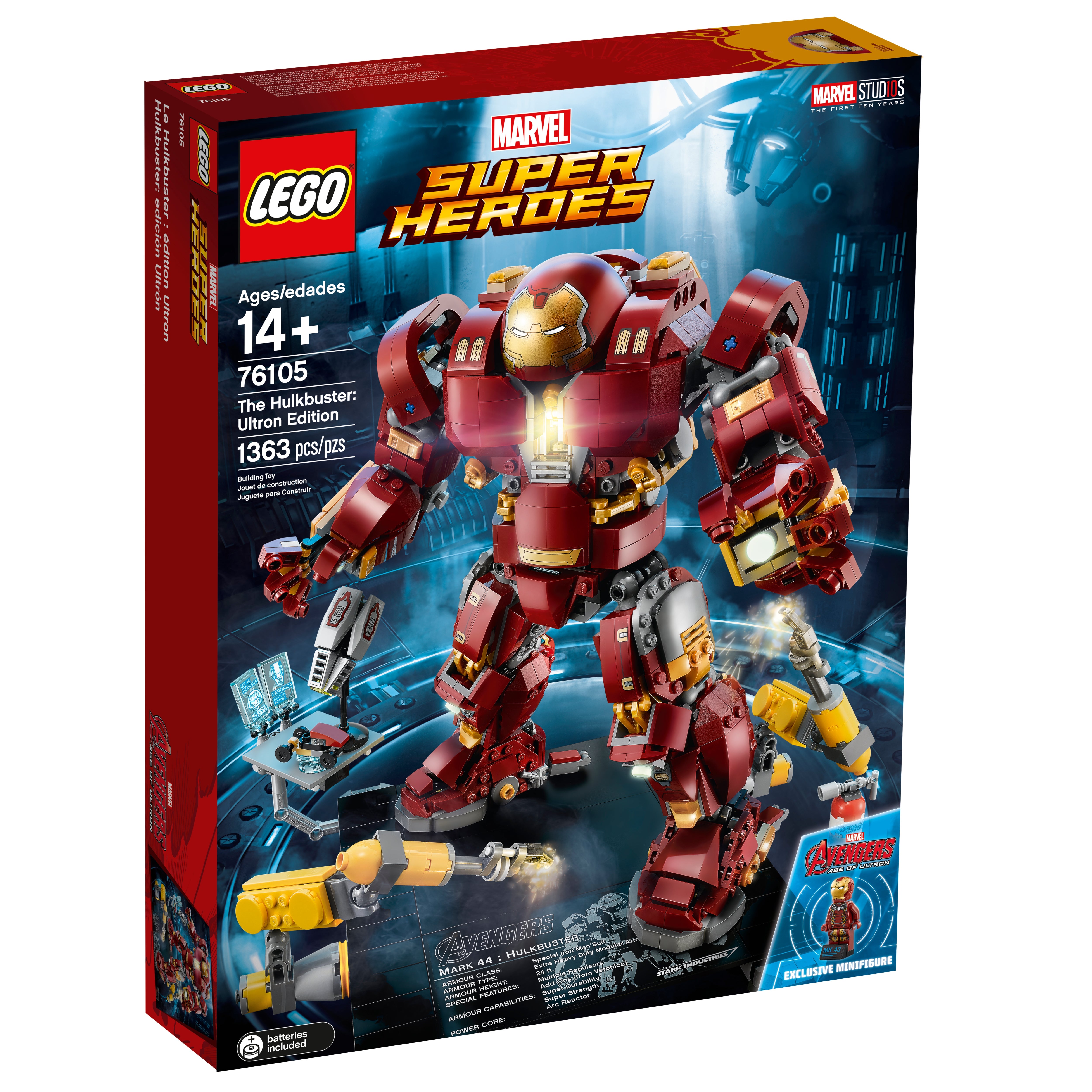 NOT Included The Model Marvel Super Heroes The Hulkbuster: Ultron Edition Building Blocks Model - Led Light kit Compatible with Lego 76105 LIGHTAILING Light Set for 